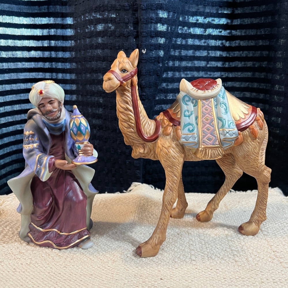 Thomas Kinkade Hawthorne Village King Balthazar Standing Camel Nativity Set COA‎